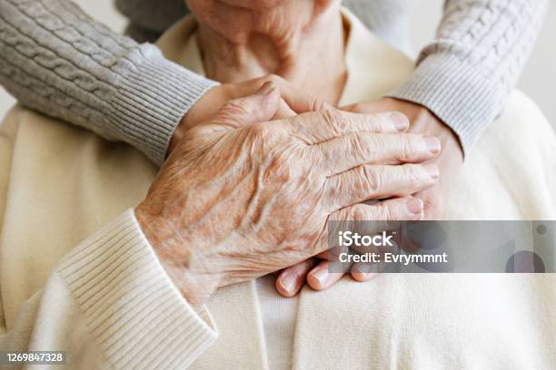 Cropped Shot Of Elderly Females Hands Stock Photo - Download Image Now - Senior Adult, Care, Hospice