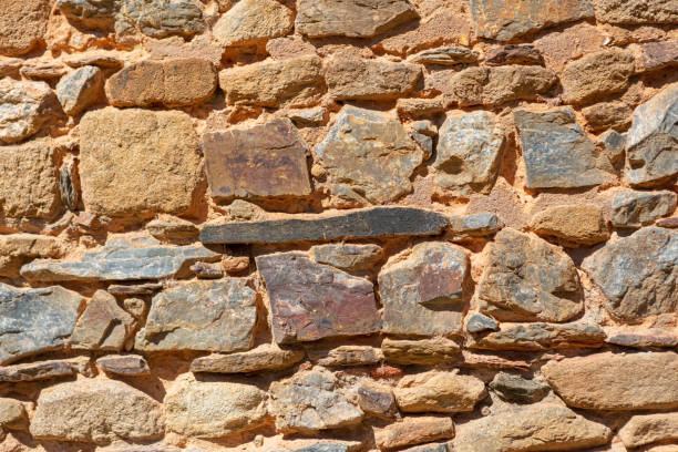 istock Architecture textures, detailed wall masonry schist and granite mix 1269848717