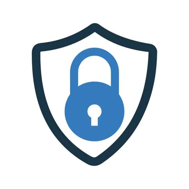 Vector illustration of Lock, protection, security icon. Editable vector isolated on a white background