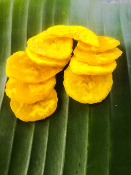 istock Onam special fried banana chips placed on a banana leaf. 1269851603