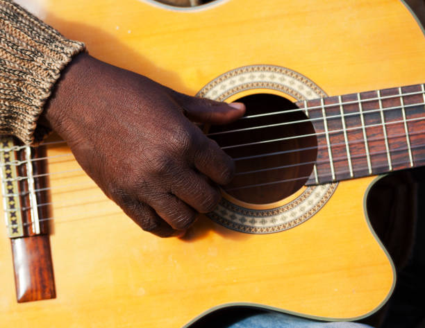 istock Black acoustic guitar player and musician 1269852976