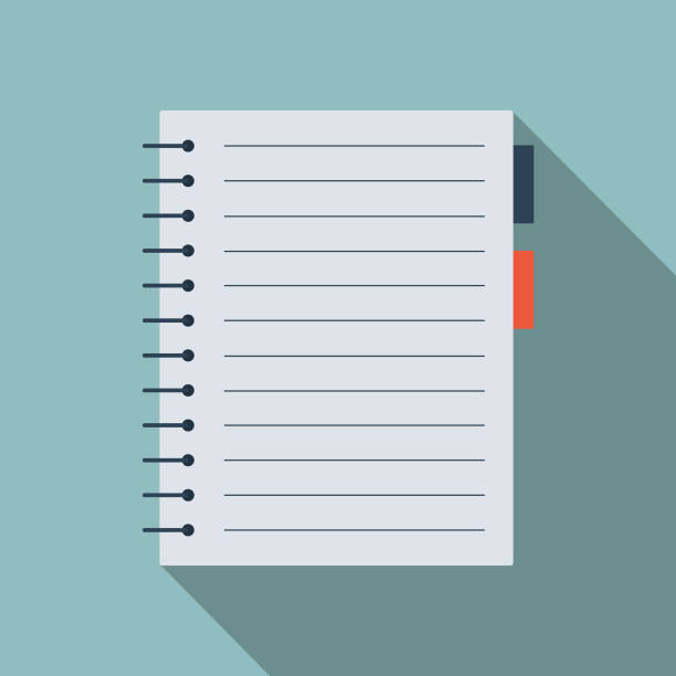ilustrações de stock, clip art, desenhos animados e ícones de school notebook icon. office stationery items. - workbook personal organizer checklist diary