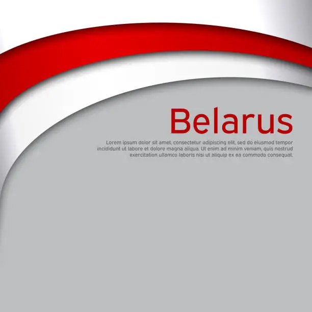 Vector illustration of Abstract waving new flag of belarus. Protest actions. Creative background for design of the patriotic banner of Belarus. National Belarusian state business booklet, poster. Paper cut style. Vector