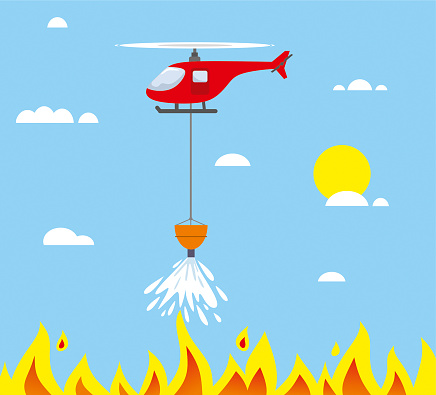  Ilustración de Ilustración De Dibujos Animados De Helicópteros De Bomberos y más Vectores Libres de Derechos de Helicóptero