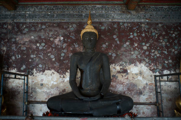 istock Black Buddhist state underconstruction at Wat Suthat Thepwararam ,This temple is public place and famous landmark tourist attraction in Thailand 1269863011