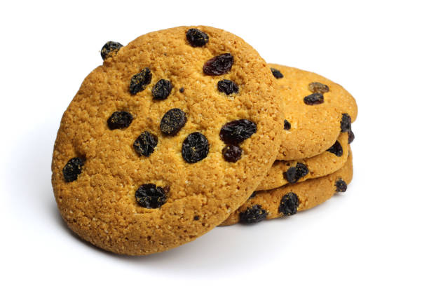 istock Stack of Americano cookies with raisins isolated on white 1269863959