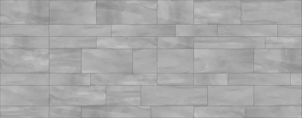 Photo of Irregular tiling with different size and shapes, seamless texture map for 3d graphics