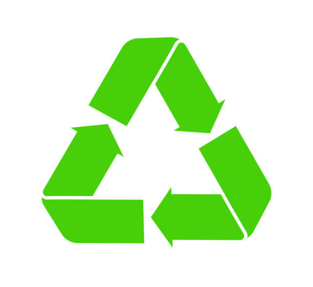 リサイクルのアイコン。再利用の緑色のシンボル。ジャンクのエコサイクル更新のための矢印付きのロゴ。紙と生分解性廃棄物のサイン。地球、環境、生態学のケアのためのステッカー。バ� - circle arrow sign shape green点のイラスト素材／クリップアート素材／マンガ素材／アイコン素材