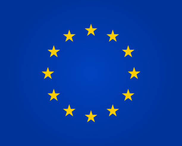 flagge eu. europäische union. symbol europas. sterne in runde. kreis-symbol für schengen. euro-ring der gemeinschaft. zeichen des parlaments, der normen und des europarates. blaues banner mit gelben sternen. vektor - europäische union stock-grafiken, -clipart, -cartoons und -symbole