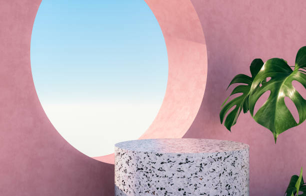 istock Natural beauty podium backdrop for product display with concrete and Terrazzo texture. 1269870456