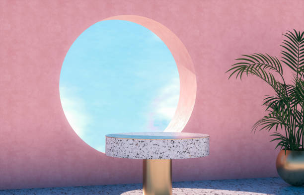 istock Natural beauty podium backdrop for product display with concrete and Terrazzo texture. 1269870482