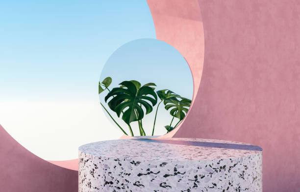 istock Natural beauty podium backdrop for product display with concrete and Terrazzo texture. 1269870483