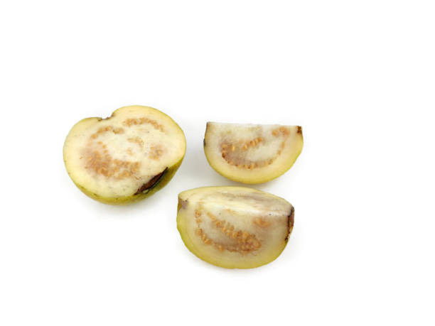 istock Guava amrud cut slices white pulp with Space for text 1269873819