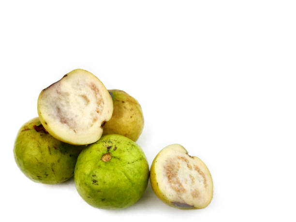 istock Guava amrud cut slices white pulp with Space for text 1269874340