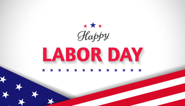 istock Happy Labor Day greeting banner design concept with american flag and stars on white background. United States national holiday. - Vector 1269875399