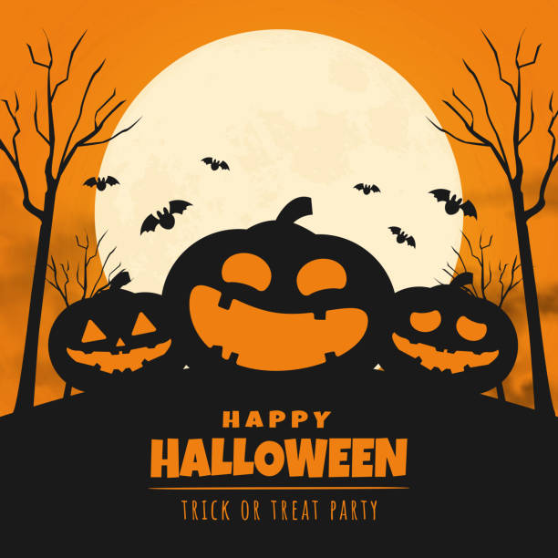 mutlu cadılar bayramı gün afiş tasarımı. vektör illüstrasyon - halloween stock illustrations