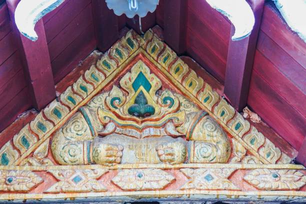 Thai chedi Phra That Anon at Wat Mahathat Temple, Yasothon,  Tha