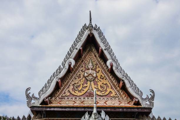 Thai chedi Phra That Anon at Wat Mahathat Temple, Yasothon,  Tha