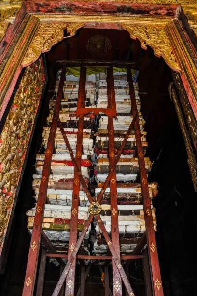 Thai chedi Phra That Anon at Wat Mahathat Temple, Yasothon,  Tha