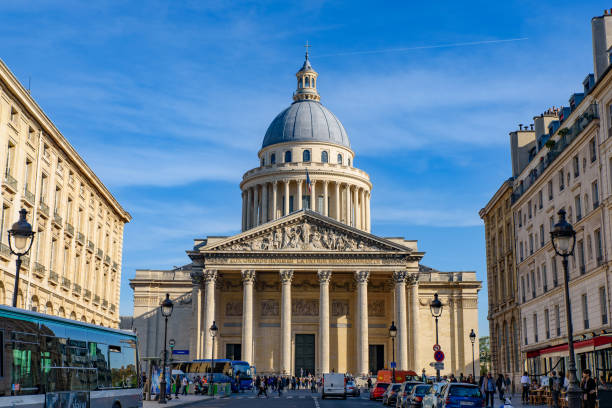 panteão, um monumento no bairro latino em paris, frança - pantheon paris paris france france europe - fotografias e filmes do acervo