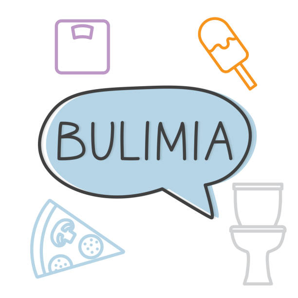 булимия слово концепции - bulimia stock illustrations
