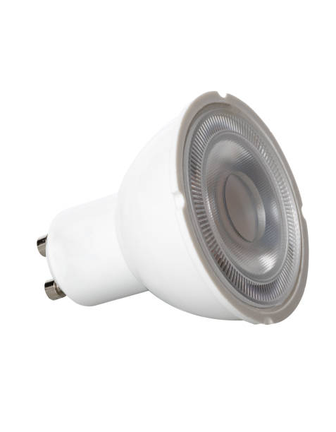 istock Isolated LED spotlight bulb with GU10 style connector for UK lamps 1269888649