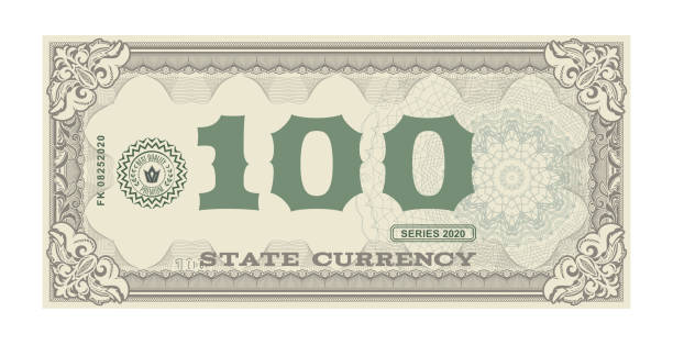 Vector money banknotes. Fake money illustration with floral border. Classical vintage style. Back sides of money bills Vector money banknotes. Fake money illustration with floral border. Classical vintage style. Back sides of money bills money bills and currency stock illustrations