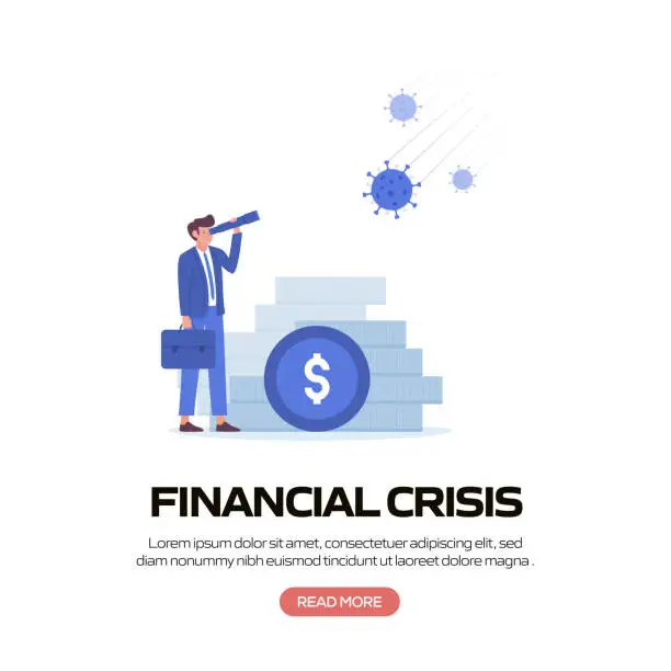 Vector illustration of Economy, Financial Crisis and Recession Concept Vector Illustration for Website Banner, Advertisement and Marketing Material, Online Advertising, Business Presentation etc.