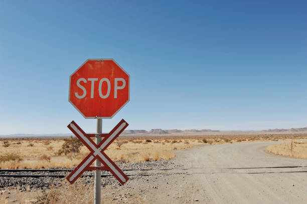 istock Stop sign in the desert, Namibia 1269894154