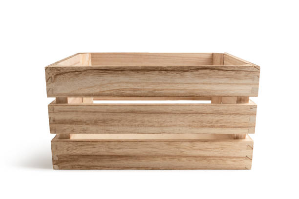 istock Empty wooden box, isolated from the white background 1269894403
