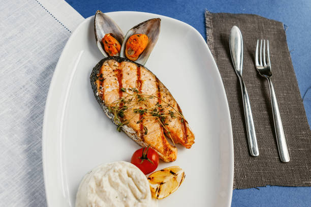 istock Grilled red fish salmon steak 1269899068
