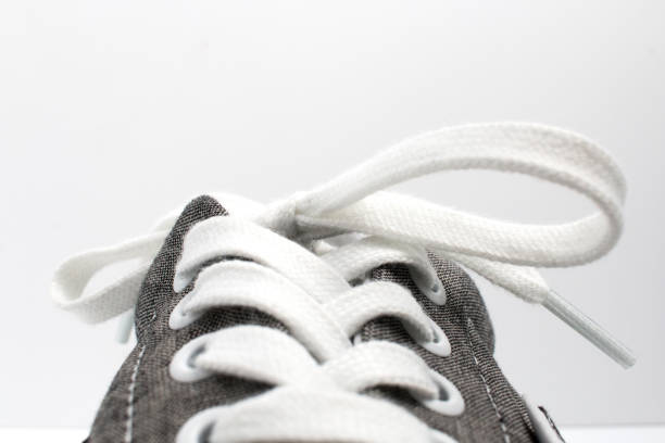 Closeup of a sneaker shoe from the front with a white background. Shoes. Sinterklaas schoen zetten.