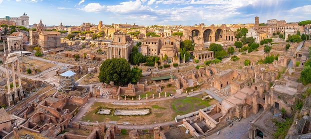 Rome, Italy; August 30, 2020 - The Roman Forum is one of the main attractions of Rome and Italy.