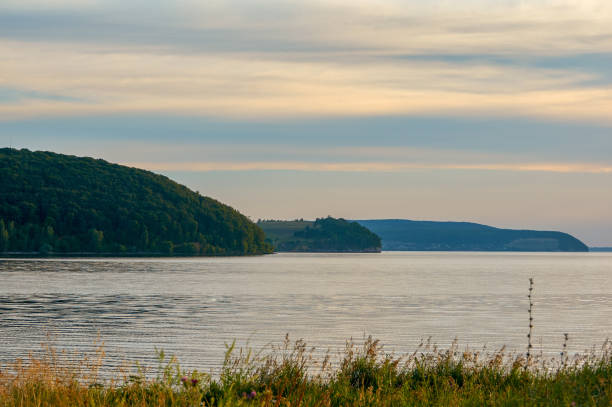 istock Several mountains at sunset by the sea. 1269913785