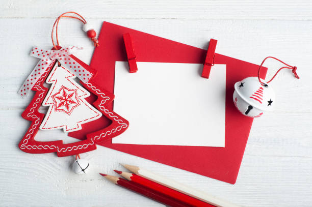 istock Blank red envelope and white Christmas toys 1269914644