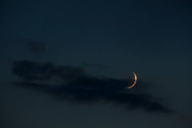 istock summer sky background with sunset sky and young moon 1269920715
