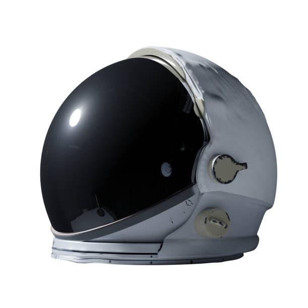 astronautenhelm auf weißem hintergrund isoliert - space helmet stock-fotos und bilder