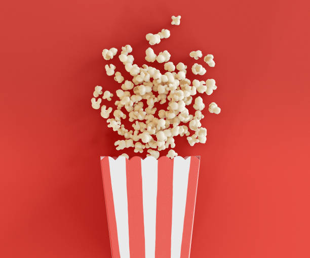 istock 3D Illustration. Popcorn in red white striped bucket. 1269922485