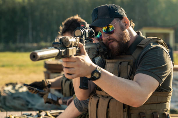istock Shooting at target outdoors 1269923026