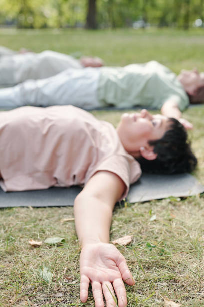 istock Relaxing in shavasana 1269928802