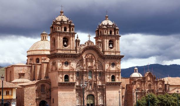istock Catholic catedral on main square Plaza de Armas in Cusco 1269929129