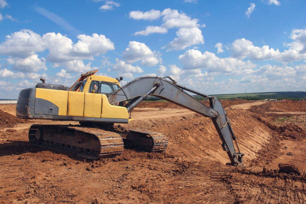istock Crawler excavator at a construction site. Special machinery for earthworks. Powerful unit 1269929271