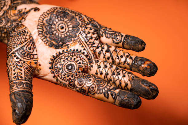 istock Human hand decorated with henna tattoo 1269932157