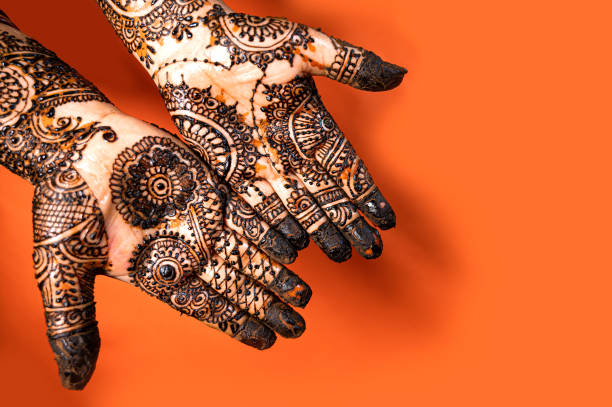 istock Human hand decorated with henna tattoo 1269932720