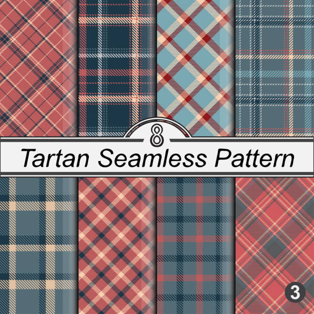 Checkered classical pattern set tartan. Checkered classical pattern set tartan. Abstract seamless texture. Traditional color wallpaper in stripe. Scottish cage. Vector graphics printing on fabrics, shirts and textiles. tsp stock illustrations
