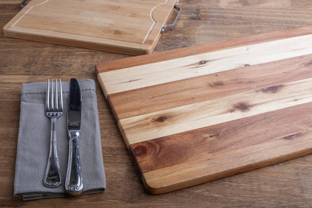 istock Empty wooden board on the table, for product display. 1269936337