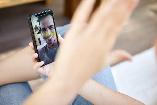 istock Woman having video call with her boyfriend 1269938460
