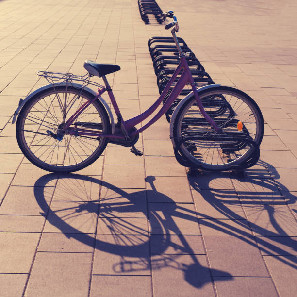 istock Bike shadow on parking at sunset in the evening 1269938578