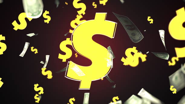 istock USA dollars symbols and many flying bills, computer generated. 3d rendering money background. Consept of business success 1269939997