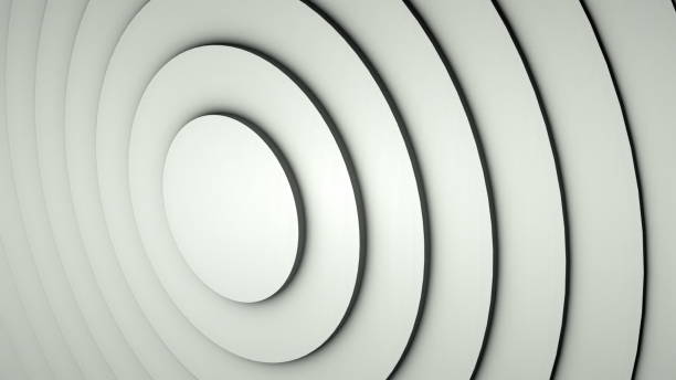 istock Background with a pattern of many rings, computer generated. 3d rendering of circle set 1269940071